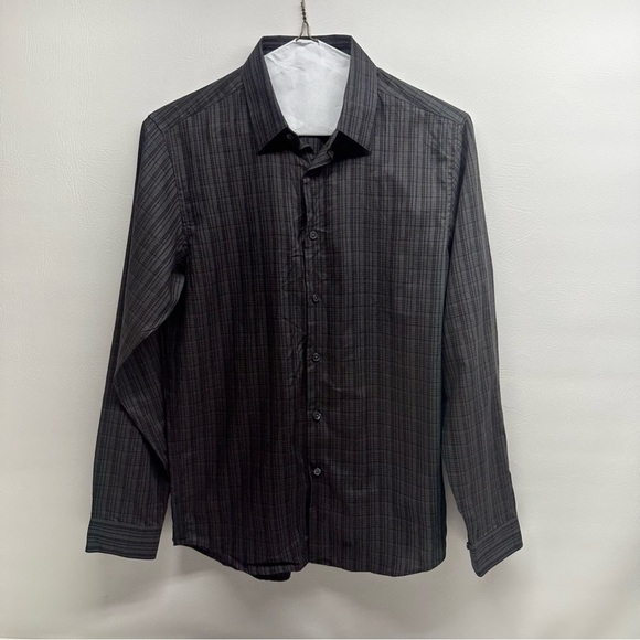 Theory IRVING Men's Gray Plaid Shirt SIZE SMALL NWT - Picture 2 of 9